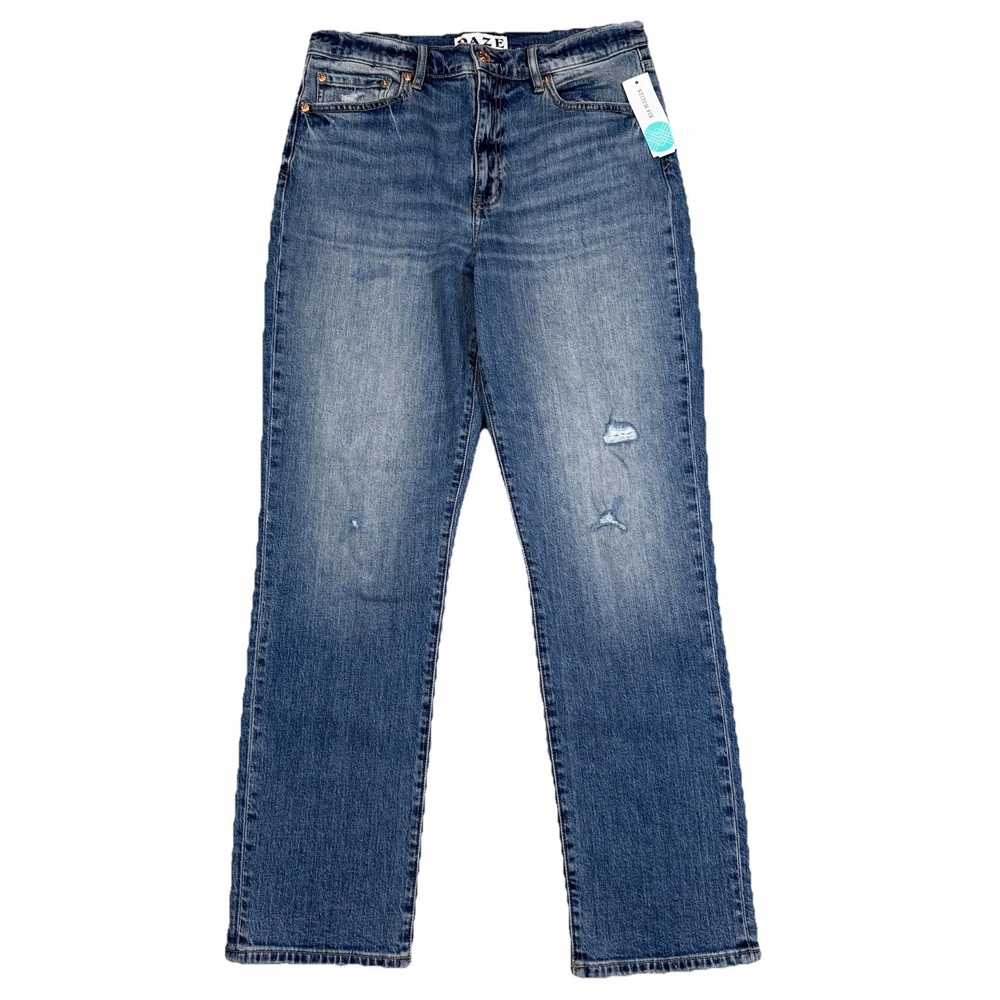 NWT Daze Smarty Pants Women's 30 High Rise Slim Straight Denim Jeans Light Wash